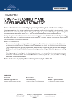 cmgp – feasibility and development strategy