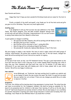 The Edale Times ~ January 2015 - Edale Rise Primary and Nursery