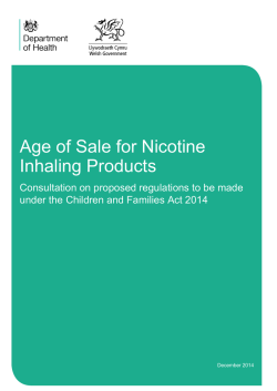 Nicotine Inhaling Products - Age of Sale - Consultation