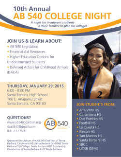 10th Annual AB 540 COLLEGE NIGHT JOIN US