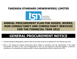 general procurement notice - Tanzania Standard (Newspapers) Ltd