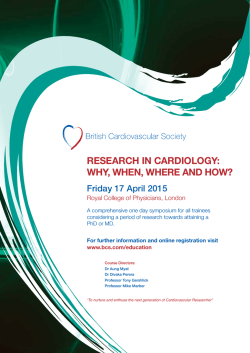 research in cardiology - British Cardiovascular Society