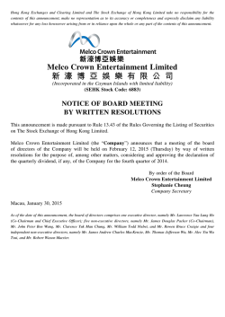 Notice of Board Meeting by Written Resolutions