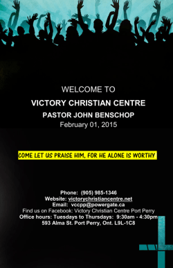 WELCOME TO VICTORY CHRISTIAN CENTRE