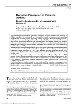 Symptom Perception in Pediatric AsthmaResistive Loading and In