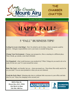 November - Greater Mount Airy Chamber of Commerce