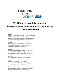 2015 Finance, Administration and Intergovernmental Relations (FAIR)