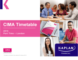 CIMA Professional London timetable