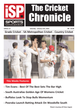 The Cricket Chronicle - ISP Sports Management
