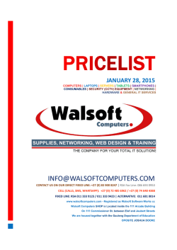 Pricelist - Walsoft Computers