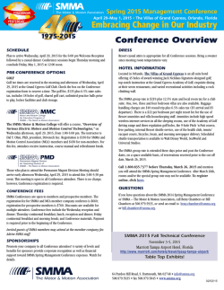 Conference Overview - SMMA Motor and Motion Association