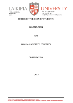 CONSTITUTION FOR LAIKIPIA UNIVERSITY STUDENTS