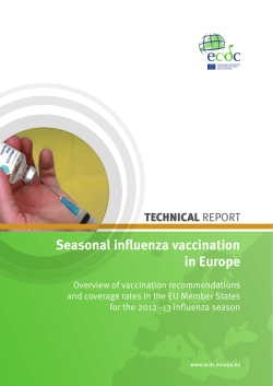 Seasonal influenza vaccination in Europe