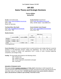API-303 Game Theory and Strategic Decisions