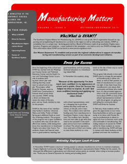 Newsletter Edition 3 - Southwest Virginia Alliance for Manufacturing