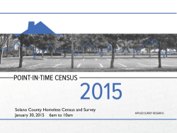 Solano County Homeless Census and Survey January 30, 2015