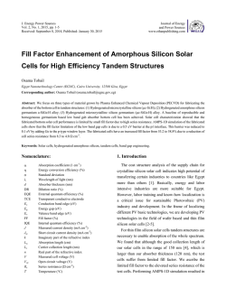 Fill Factor Enhancement of Amorphous Silicon Solar Cells for High