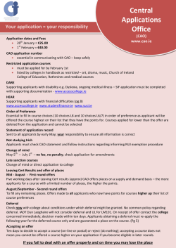 CAO 2015 - Important Dates Central Applications Office