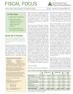 January/February 2015 - Minnesota Center for Fiscal Excellence