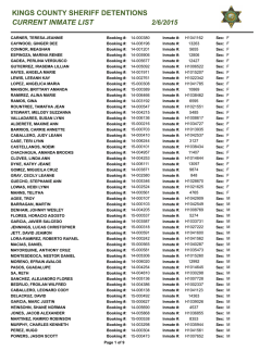KINGS COUNTY SHERIFF DETENTIONS CURRENT INMATE LIST