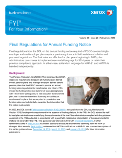 Final Regulations for Annual Funding Notice