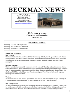 Newsletter - Beckman High School
