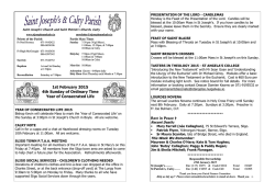 Newsletter - St. Josephs and Calry