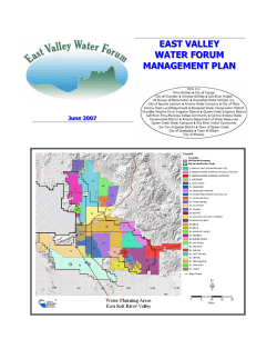 EAST VALLEY WATER FORUM MANAGEMENT PLAN