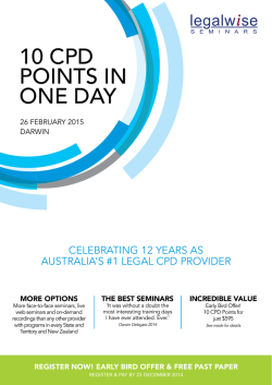 10 CPD POINTS IN ONE DAY - Legalwise Seminars Pty Ltd
