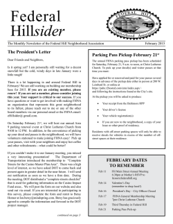 February 2015 Hillsider - Federal Hill Neighborhood Association