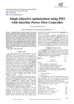Single objective optimization using PSO with Interline Power Flow