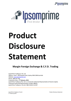Product Disclosure Statement