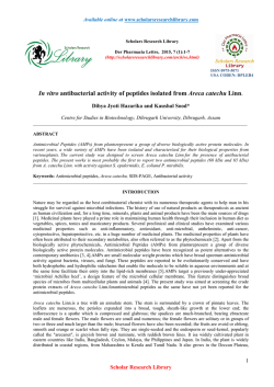 In vitro antibacterial activity of peptides isolated from Areca catechu