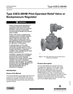 Type 63Eg-98hM Pilot-Operated Relief Valve or Backpressure