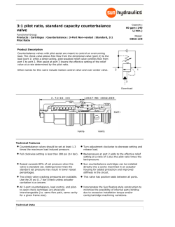 3:1 pilot ratio, standard capacity counterbalance valve