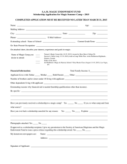 Camp Scholarship Form 2015 - The Society of American Magicians
