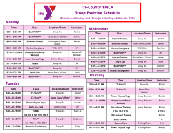 February Group Exercise Schedule - Tri