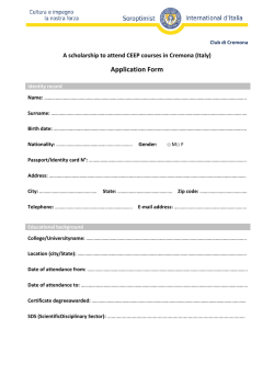 Application Form - Soroptimist Club di Cremona