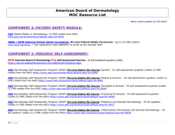 American Board Of Dermatology MOC Resource List