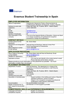 Erasmus Student Traineeship in Spain