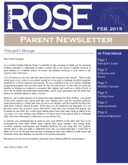 February Parent Newsletter - Saint Rose Catholic School