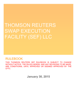 thomson reuters swap execution facility (sef) llc