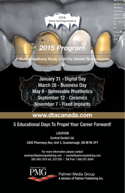 Download 2015 DTA Program - Dental Technology Academy