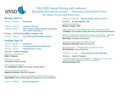 35th USSD Annual Meeting and Conference Managing Risk and