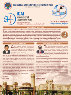 Programme Structure - ICAI International Conference 2015