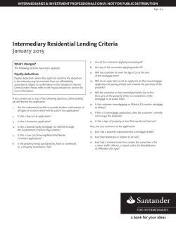 Lending Criteria - Santander for Intermediaries