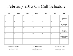February Weekend On Call