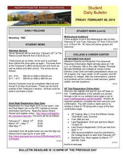Daily Bulletin - Northgate High School Parents Faculty Association
