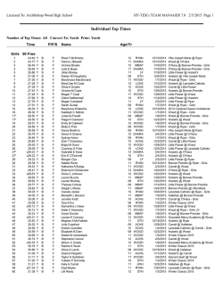 2015 PCL Girls Top Times - Archbishop Wood Swimming