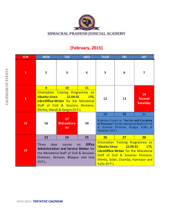 Calendar of events for January - Himachal Pradesh Judicial Academy